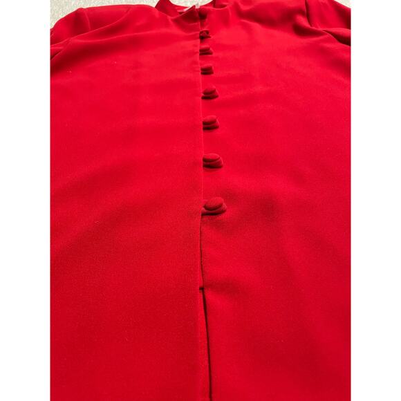 VTG NWT Bleyle Womens Medium Petite MP Long Sleeve Button Up Shirt Red MSRP $109 - Picture 5 of 13